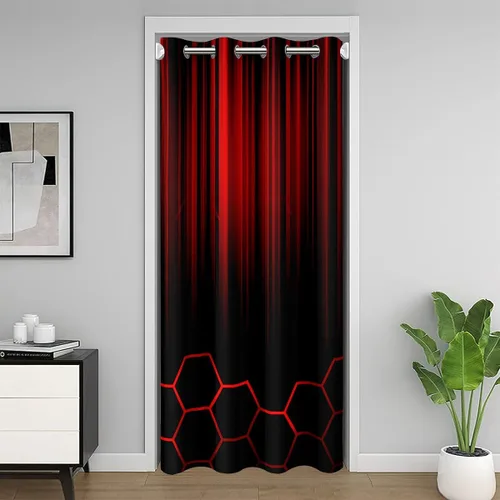 Miniatura 27 de Feelyou Cortina de puerta con ecuación matemática, privacidad, 1 panel, 34 x 80 pulgadas, espacio exterior, galaxia, 30% a 50% opaco, aislamiento