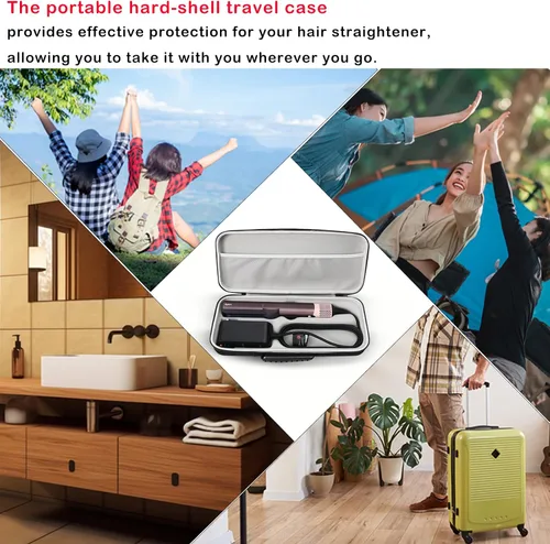 Miniatura 6 de Funda de viaje rígida compatible con Dyson Airstraight HT01 alisador de pelo y fuente de alimentación, funda de transporte impermeable y a prueba