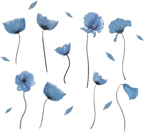 Miniatura 7 de SUPERDANT Calcomanías de pared de ramas de ciruelo, pájaros, calcomanías de pared de flores rosas, calcomanías de decoración de pared, calcomanías