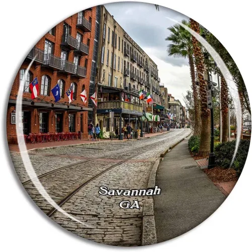 Savannah Georgia Old Town USA Magnet Travel Souvenir 3D Crystal Glass Collection Gift Refrigerator Sticker