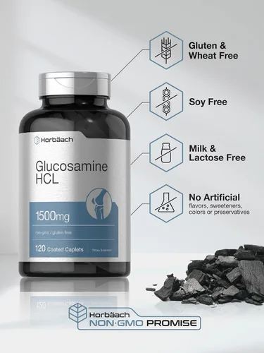 Miniatura 4 de Horbäach Glucosamina HCL 1500 mg 120 comprimidos Suplemento sin OMG y sin gluten