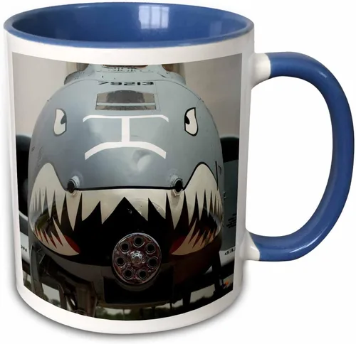 Miniatura 9 de 3dRose In, Indianapolis, A-10 Thunderbolt Ii Warplane-US15 BJA0067-Jaynes Gallery - Taza de dos tonos, 11 onzas, negro/blanco