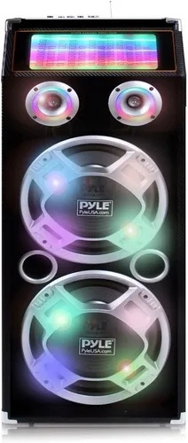 Miniatura 2 de Pyle psufm1035 a Bluetooth 1000 W de 2 Vías sistema de altavoces con lector de tarjetas SD, radio FM, AUX entrada de 0.14 pulgadas y luces