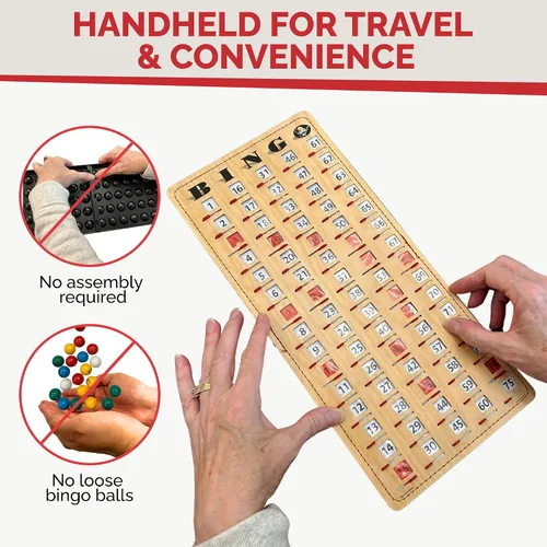 Miniatura 5 de MR CHIPS Tarjeta de bingo a prueba de atascos con obturadores y cubierta de tarjetas de llamada
