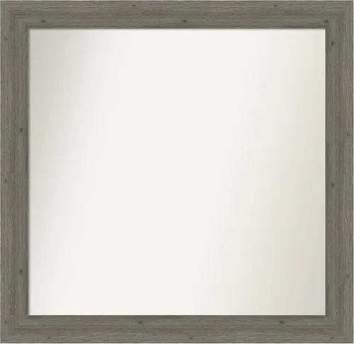 Miniatura 75 de Amanti Art Espejo de pared personalizado no biselado (24.5 x 24.5 pulgadas), marco gris marrón alta, varios tamaños personalizados, espejo de baño
