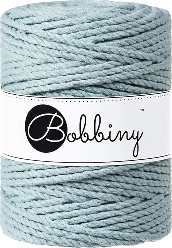 Miniatura 4 de Bobbiny Cordón de macramé XXL de 0.197 in y 3 capas (aguamarina), 108 yds/330 pies (100% algodón reciclado)