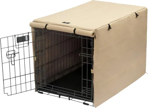 Miniatura 11 de X-ZONE PET Cubierta para jaula de perro de doble puerta - Cubierta para perrera de poliéster, se ajusta a jaula de alambre para perros de 24