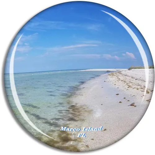 Imanes de cristal para refrigerador Marco Island Keewaydin Island Florida USA Travel Souvenir divertido adhesivo para regalo, decoración del hogar,