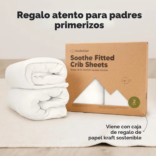 Miniatura 9 de KeaBabies - Juego de 2 sábanas orgánicas, unisex, suaves, 52 x 28 pulgadas, diseño neutro, de algodón jersey transpirable, con estampados adorables