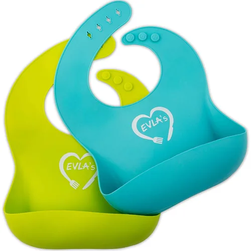 Miniatura 6 de EVLA'S Juego de alimentación para bebés, suministros de destete para bebés, baberos de silicona ajustables, plato dividido, cuenco de succión