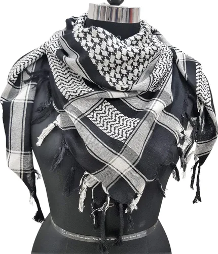 Miniatura 3 de Elu Bufanda Shemagh para hombre - Mujer/100% algodón militar Shemagh Keffiyeh Bufanda Arafat Tactical Desert Rave Bandana para la cabeza