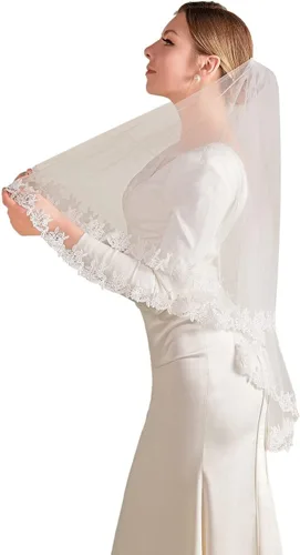 Miniatura 5 de Velo corto de boda con peine, accesorios de despedida de soltera, velo de novia, velos de tul para decoración de novias