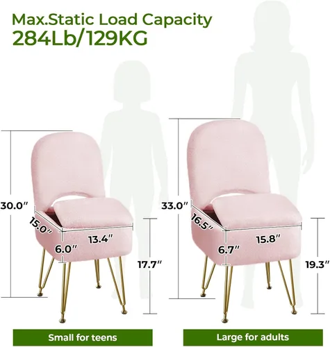 Miniatura 3 de GREENSTELL Taburete de tocador con almacenamiento y respaldo plegable, 13.4 x 15 x 30 pulgadas, otomana cuadrada de piel sintética suave, 4 patas