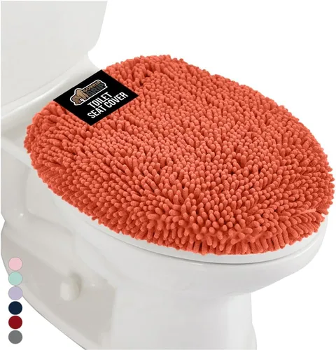 Miniatura 37 de GORILLA GRIP Funda gruesa de espuma viscoelástica para tapa y asiento de inodoro de baño, parte superior de terciopelo suave, lavable a máquina, Azul