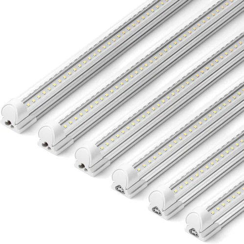 Miniatura 13 de Barrina Luz LED de tienda de 8 pies, 72 W, 10000 lúmenes, 6500 K, luces de tubo LED enlazables de cubierta transparente, lámpara T8 integrada, luces
