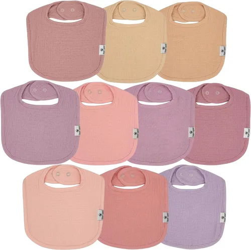 Miniatura 22 de DiaperSquad's 100% Organic Cotton Baby Drool Bibs, Super Absorbent & Adjustable Baby Bibs for Drooling and Teething Neutro
