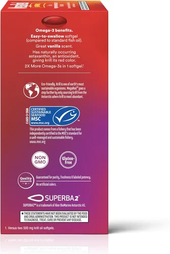 Miniatura 11 de MegaRed Suplemento de aceite de krill omega-3 ultra fuerte de 1000 mg con EPA/DHA, astaxantina y fosfolípidos, sin sabor a aceite de pescado que