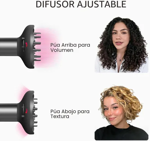 Miniatura 5 de TYMO Secador de pelo con peine - Secador profesional de alta velocidad de 1500 W con difusor, secado rápido de 110,000 rpm, secador de pelo difusor