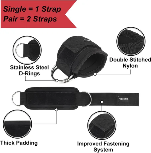 Miniatura 2 de Ankle Straps for Cable Machines and Exercise Handles — Replacement Fitness Equipment for Strength Trainer. Gym Attachments for Leg Extensions, Heavy