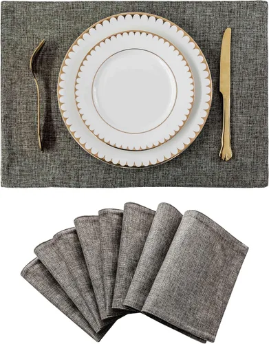 Miniatura 33 de Juego de 6 manteles individuales resistentes al calor para mesa de comedor y cocina de Home Brilliant, manteles individuales para mesa de comedor