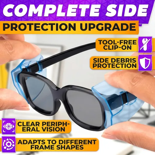 Miniatura 4 de BURIUS Protectores laterales de seguridad para lentes con clip – Se ajustan al 98% de las gafas Protecciones ligeras de laboratorio