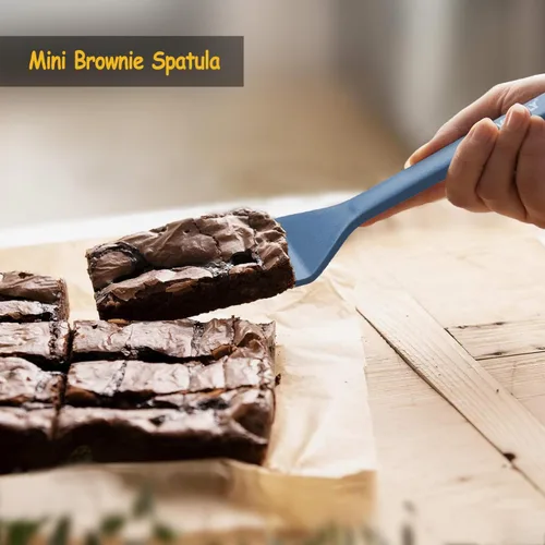 Miniatura 9 de Juego de espátulas de silicona, espátula volteadora de silicona resistente al calor de 600°F para cocinar, utensilios de cocina antiadherentes