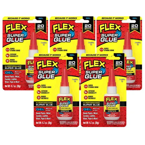 Miniatura 22 de Flex Super Glue Líquido, Botella de 20 Gramos, Pack de 2, Transparente, Enlace Instantáneo, Secado Rápido, Adhesivo de Cianoacrilatos, Punta