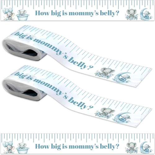 Miniatura 7 de Coume 2 rollos de cinta métrica para baby shower, 2 pulgadas x 150 pies, cinta métrica de vientre para baby shower, regalos y suministros de fiesta