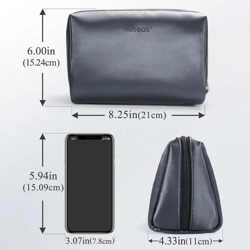 Miniatura 4 de Aosbos Bolsa de Cosméticos Neceser de Maquillaje para Mujeres, Bolsa de Cosméticos Impermeable para Viaje, Bolsa de Maquillaje para Bolso, Azul Azul