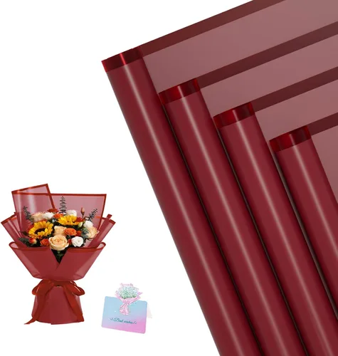 Miniatura 21 de REAXYZNN 20 hojas de papel de regalo de flores, papel de regalo floral impermeable con tarjetas para manualidades de bricolaje, suministros de Blanco
