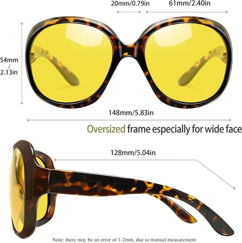 Miniatura 47 de Joopin Lentes de sol de gran tamaño para mujer, polarizados, grandes, para conducción, protección UV, grandes sombras