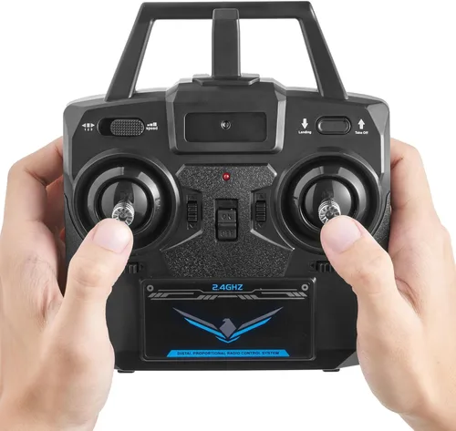 Miniatura 9 de VEVOR Helicóptero RC, helicóptero de control remoto de 4 hélices de 2.4 GHz con giroscopio de 6 ejes, avión RC de 4 canales para principiantes, luz