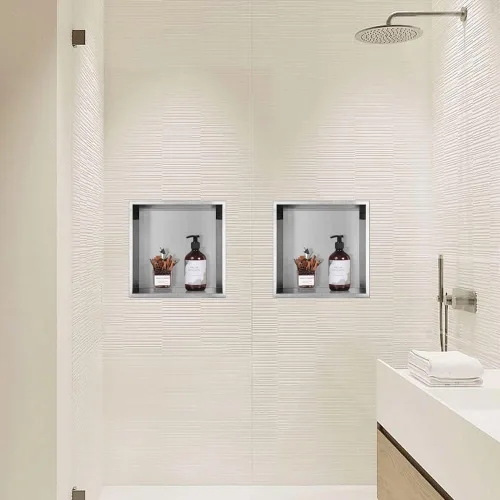 Miniatura 6 de Neodrain Nicho de ducha empotrado, gabinete de almacenamiento de baño, tamaño interior de 12 x 12 pulgadas, inserto de nicho de pared de baño