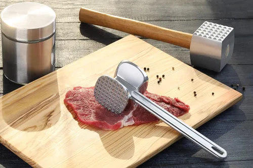 Miniatura 7 de New Star Foodservice 36374 Ablandador de carne de aluminio fundido resistente, 10 pulgadas
