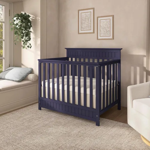 Miniatura 9 de Dream On Me Mini cuna convertible Harbor 4 en 1 en color azul marino, certificado Greenguard Gold
