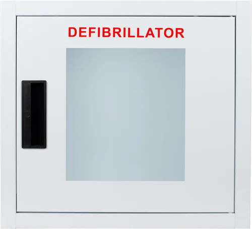 Miniatura 3 de Gabinete AED estándar, no alarmado, grande. Se adapta a todos los desfibriladores en el mercado. Mide 14.75 pulgadas de alto x 16 pulgadas de largo