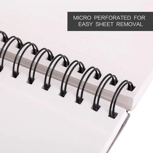 Miniatura 2 de Bachmore - Cuaderno de bocetos de 8.5 x 11 pulgadas, bloc de bocetos en espiral izquierdo con tapa dura, papel de dibujo perforado y duradero sin