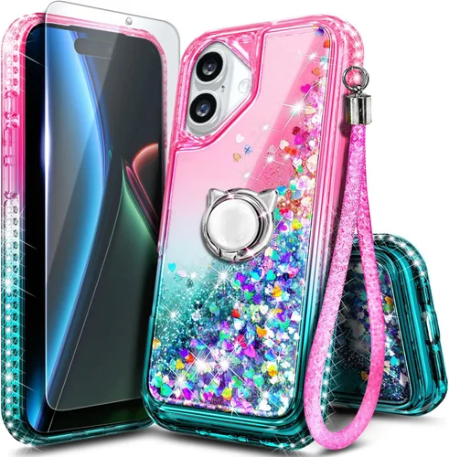 Miniatura 46 de NGB Diseñada para Funda de Teléfono iPhone 11, Morado/Azul Funda Bonita con Purpurina Líquida Brillante para Mujeres Niñas Niños con Protector