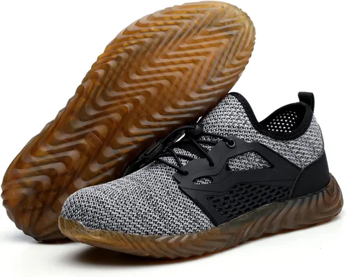 Miniatura 21 de SUADEX Zapatos deportivos con punta de acero para hombres y mujeres, indestructibles, ligeros, cómodos, antideslizantes, puntera compuesta