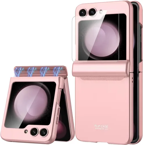 Miniatura 12 de Miimall Funda para Samsung Galaxy Z Flip 5 con protección de bisagra, [protector de pantalla integrado] Funda de cuerpo completo de policarbonato