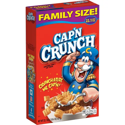Cap'n Crunch Cereal, Original, caja de 22.1 onzas