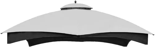 Miniatura 7 de Hugline Toldo de repuesto para exteriores, cubierta de techo de doble nivel para cenador Lowe's Allen Roth de 10 x 12 pies, #GF-12S004B-1 (Caqui)