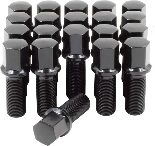Miniatura 19 de Wheel Accessories Parts 20 pernos de bola de rosca M15x1.25 15x1.25 para asiento de bola con acabado negro, longitud del vástago de 1.57 pulgadas