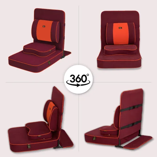 Miniatura 6 de Friends Of Meditation - Silla de meditación extragrande Silla de piso con soporte de respaldo Sillas de yoga para adultos Silla plegable