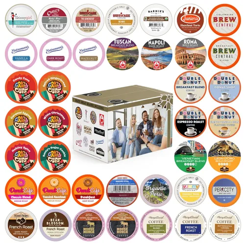Café saborizado descafeinado: tazas de café de una porción para cafeteras Keurig K-Cup, paquete surtido, de muestra