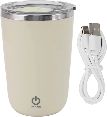 Miniatura 11 de Shaker Bottle - Taza mezcladora eléctrica de acero inoxidable de 11.8 onzas, mezcladora autoagitable, taza de café recargable por USB para deportes