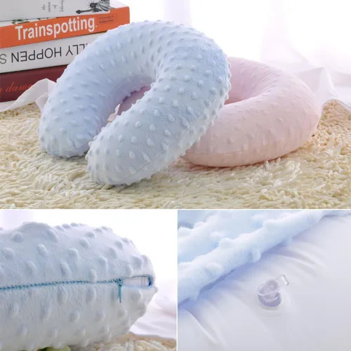 Miniatura 4 de Almohadas de cuello para bebés y niños, almohada inflable de apoyo para la cabeza, bonita y acogedora almohada en forma de U para asiento de Azul