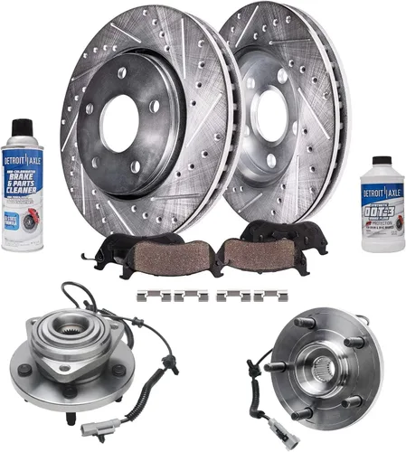 Miniatura 36 de Detroit Axle - Rotores de freno para Toyota Avalon 2020-2021 Camry 2020-2024, repuesto de rotores de freno de disco perforados y ranurados: rotor