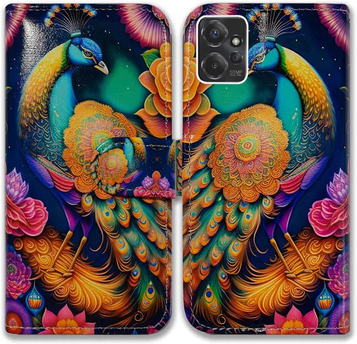 Miniatura 13 de Bcov Funda para Moto G Power 5G, diseño de pájaro negro y verde con tapa para teléfono con ranura para tarjetas, soporte para Motorola Moto G Power