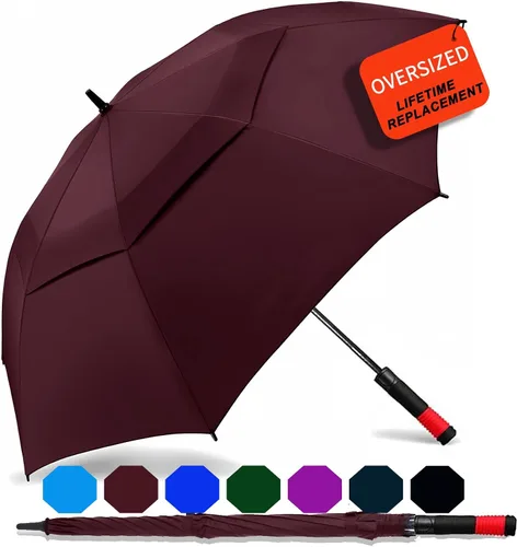 Miniatura 17 de SIEPASA Paraguas de golf grande de 62/68/72 pulgadas, paraguas de golf de apertura automática, extra grande, doble toldo ventilado, resistente al